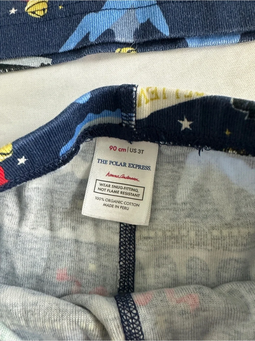 Hanna Andersson Navy Blue Mountain Train Print Pajama Set